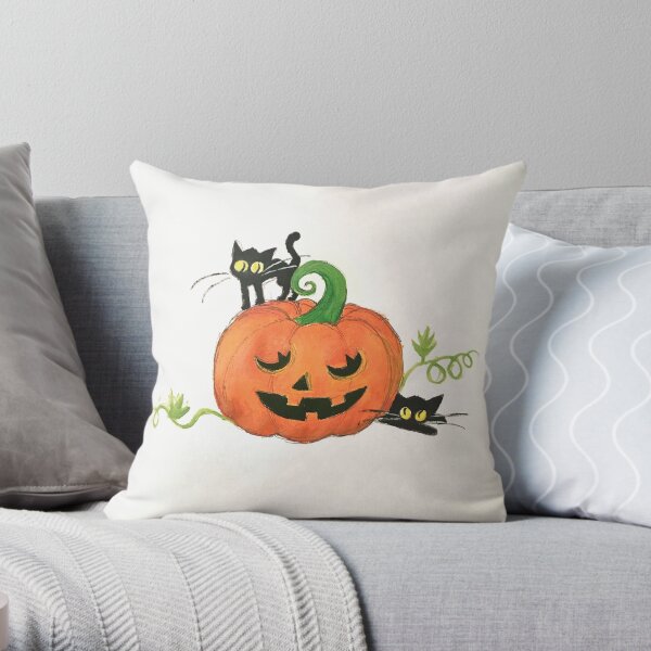 Pumpkin Patch Buddies Throw Pillow