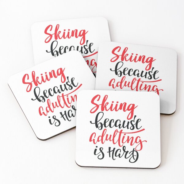 Item preview, Skiing Because Adulting Is Hard designed and sold by ProjectX23.