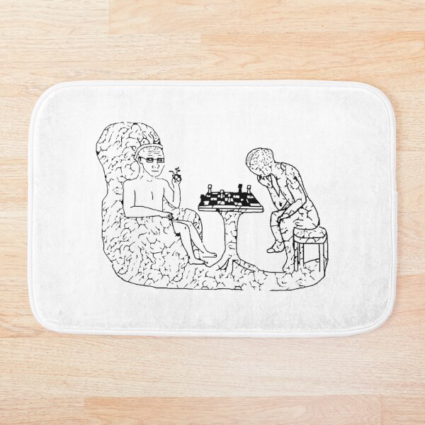 Brain Playing Chess Himself *HIGH QUALITY* Bath Mat