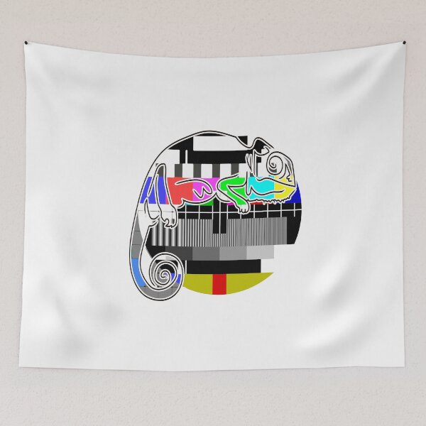 Item preview, Camouflaged chameleon on television setting chart designed and sold by Xdelacra.
