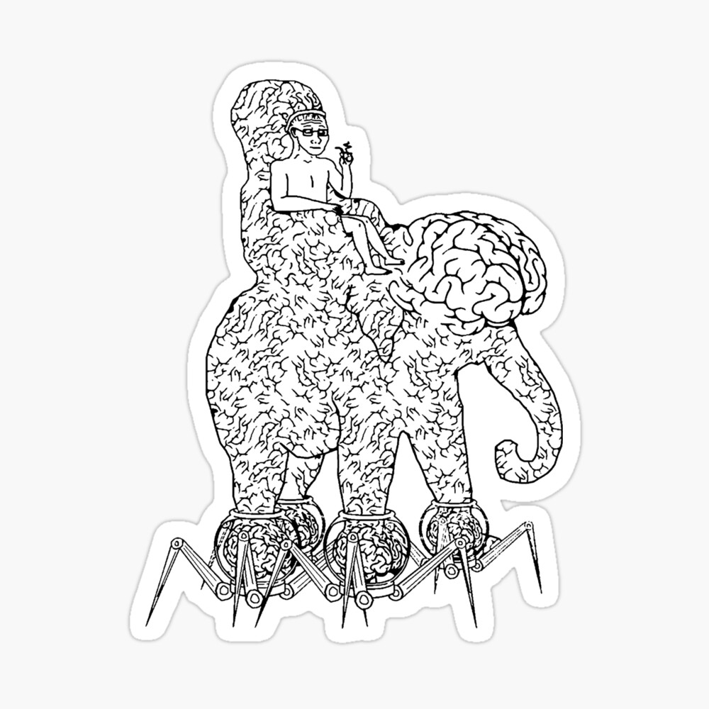 Wojak Brain Walking On Brains Meme *HIGH QUALITY*