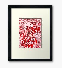 Alice and the deck of cards Framed Print