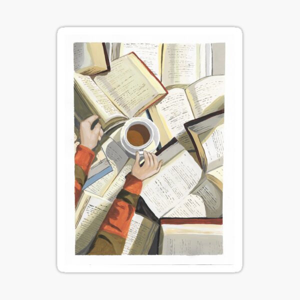 Libros Pintura acrílica de Bridget Koza Pegatina