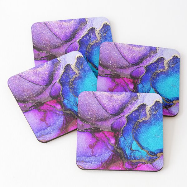Item preview, Alcohol ink cluster bomb blue, purple, pink and gold designed and sold by Arinom.