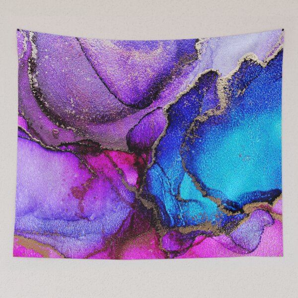 Item preview, Alcohol ink cluster bomb blue, purple, pink and gold designed and sold by Arinom.