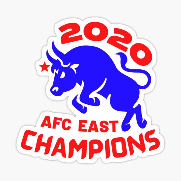 Buffalo Bills 2020 AFC East Champions Vinyl Sticker 3.3x3.8 |