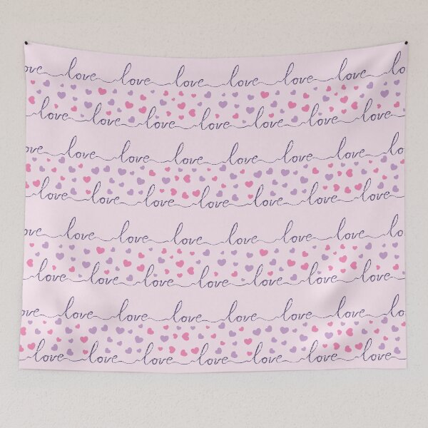 Item preview, Love Word and Hearts Pattern  designed and sold by WisdomInspired.