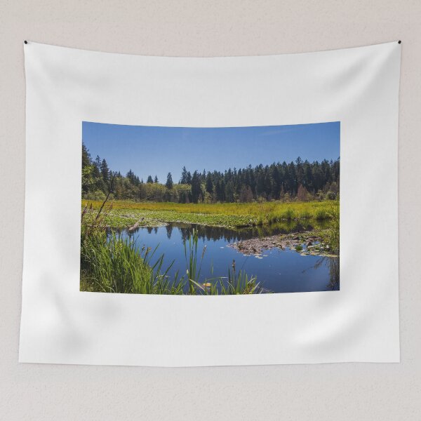 Item preview, Reflection of a woodland on Beaver Lake in summer in Stanley Park, Vancouver designed and sold by SnapTPhotograph.
