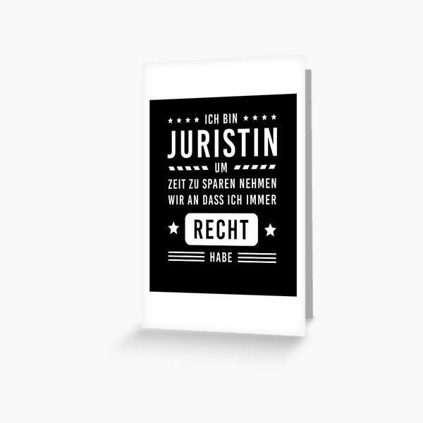 Juristin Jura Rechtsanwalt Jurist Anwalt Geschenk Grußkarte