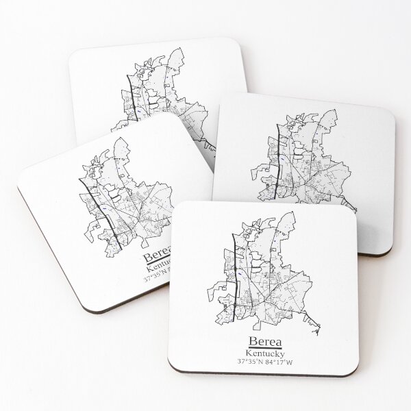 Item preview, Berea, Kentucky Road Map Art - Blue Rivers and Dark Roads City Limits Style designed and sold by Cat-tography.