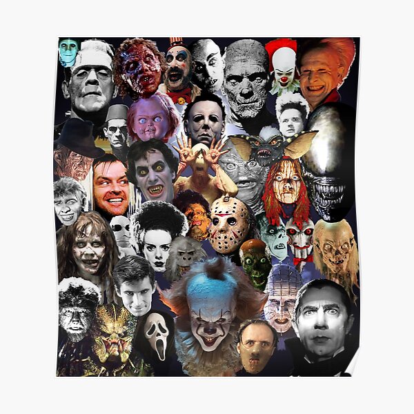 Faces of Horror Movies Poster