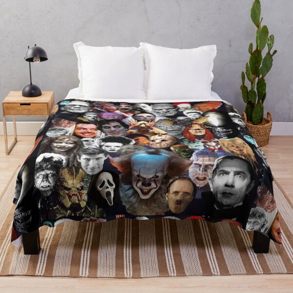 Faces of Horror Movies Throw Blanket