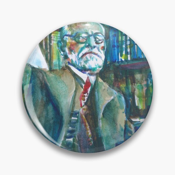 Item preview, SIGMUND FREUD in his studio - watercolor portrait designed and sold by lautir.