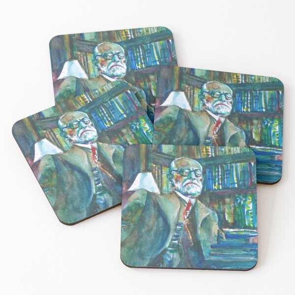 Item preview, SIGMUND FREUD in his studio - watercolor portrait designed and sold by lautir.