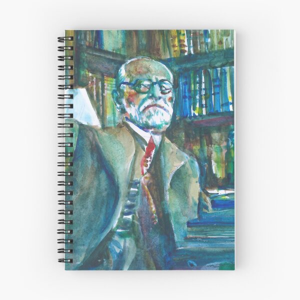 Item preview, SIGMUND FREUD in his studio - watercolor portrait designed and sold by lautir.