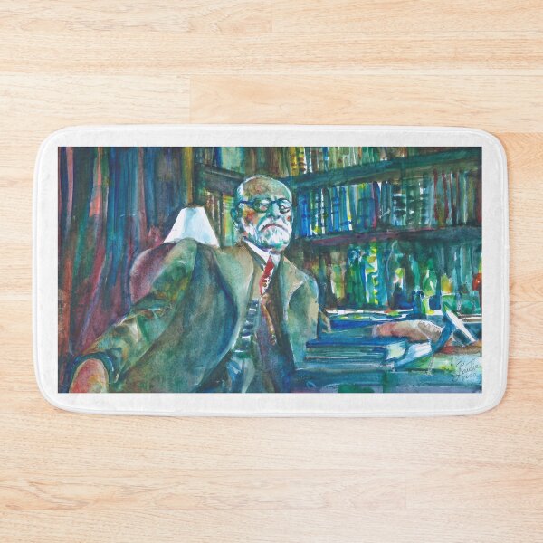 Item preview, SIGMUND FREUD in his studio - watercolor portrait designed and sold by lautir.
