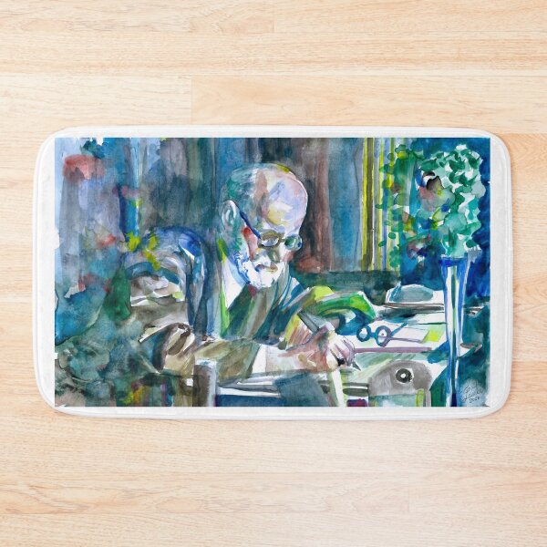Item preview, SIGMUND FREUD writing - watercolor portrait designed and sold by lautir.