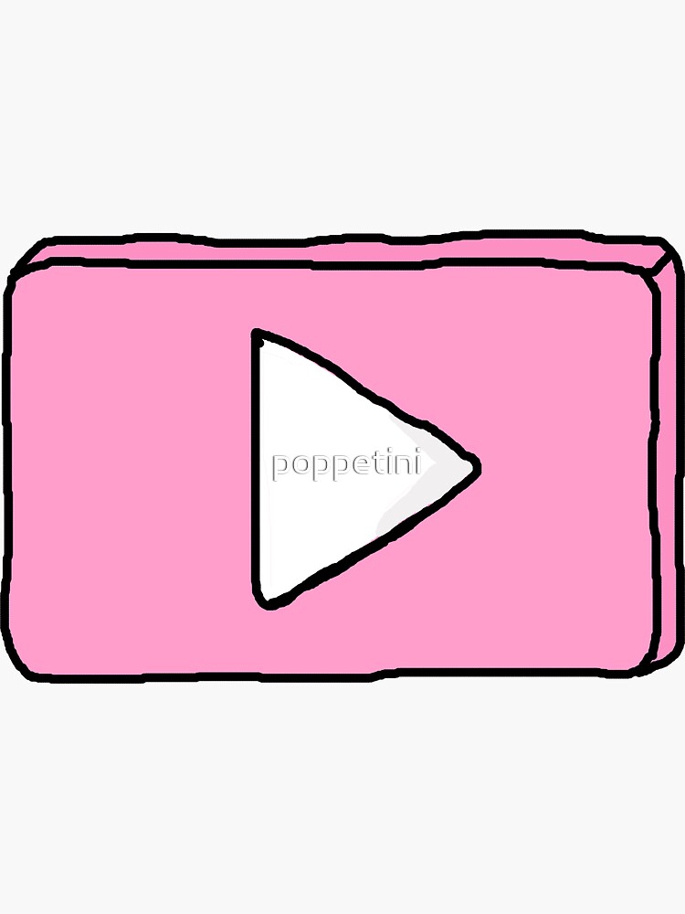 "Pink YouTube logo" Sticker for Sale by poppetini Redbubble