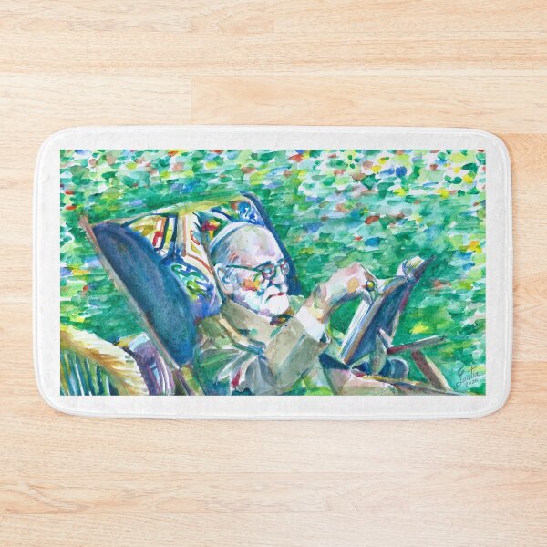 Item preview, SIGMUND FREUD reading - watercolor portrait designed and sold by lautir.
