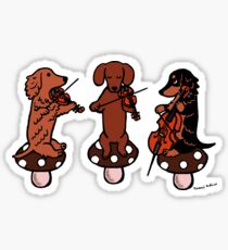 Dachshund Musicians String Trio Sticker