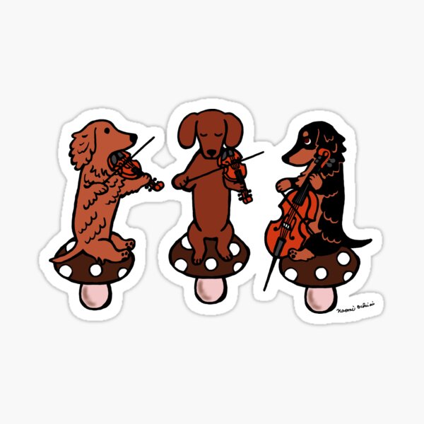 Dachshund Musicians String Trio Sticker