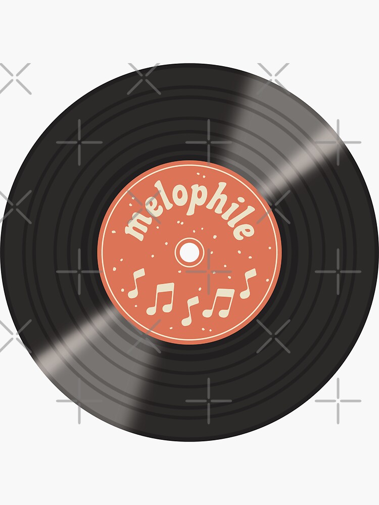 Thumbnail 3 of 3, Sticker, Melophile (Music Lover) Vinyl Record designed and sold by ElectricFangs.