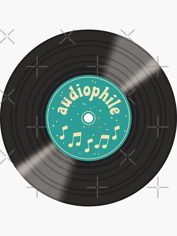 Thumbnail 3 of 3, Sticker, Audiophile (Music Lover) Vinyl Record designed and sold by ElectricFangs.
