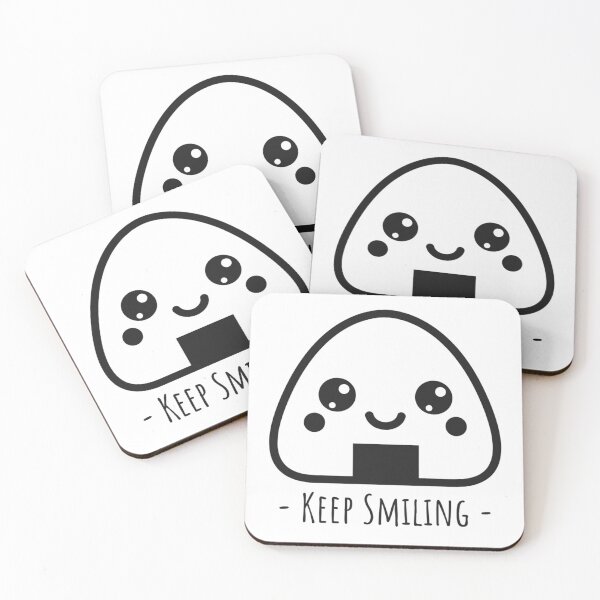 Item preview, Kawaii Onigiri Rice Ball Keep Smiling japanese kawaii cute smiley face designed and sold by TamGustam.