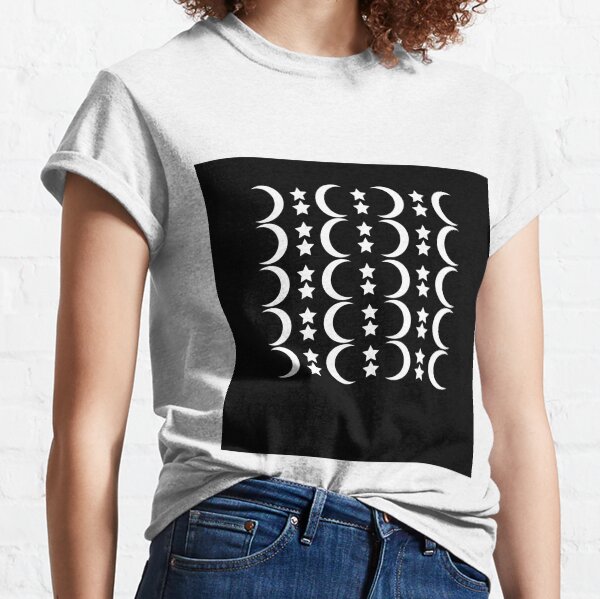 Crescent Moon and Stars Pattern Classic T-Shirt