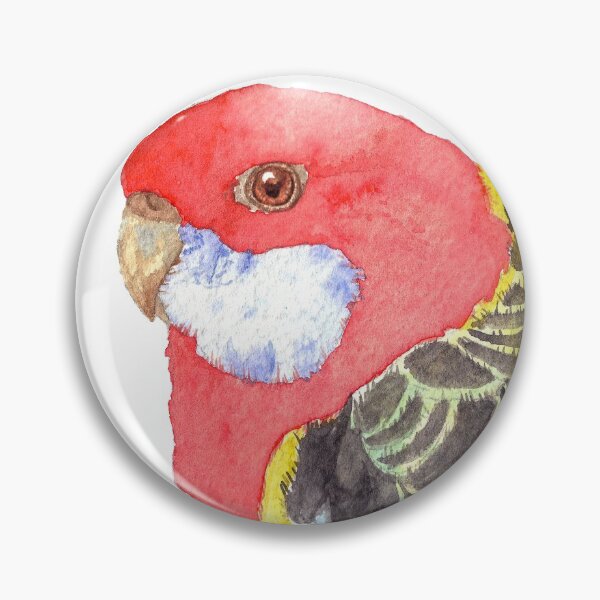Item preview, Eastern rosella watercolor - bird portrait painting designed and sold by L'Atelier Oranjade.