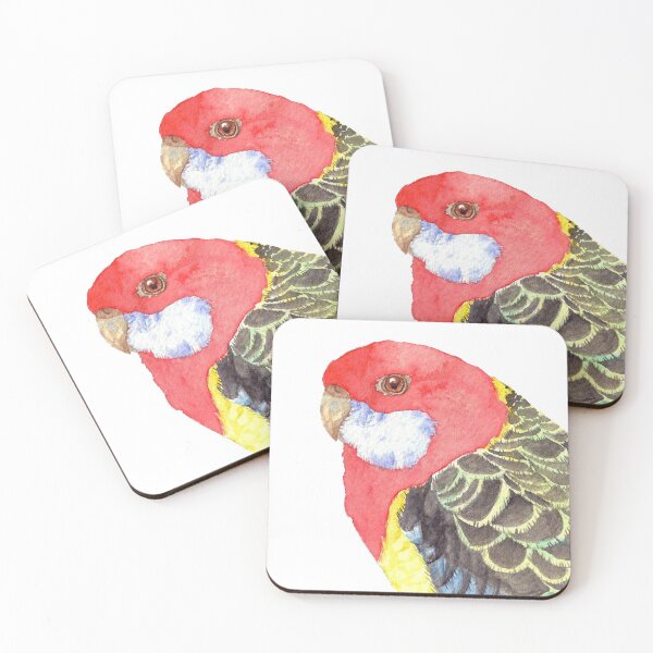 Item preview, Eastern rosella watercolor - bird portrait painting designed and sold by L'Atelier Oranjade.