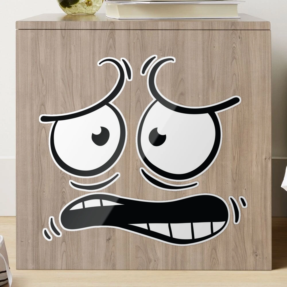 Distressed cartoon face Sticker for Sale by feras hassan