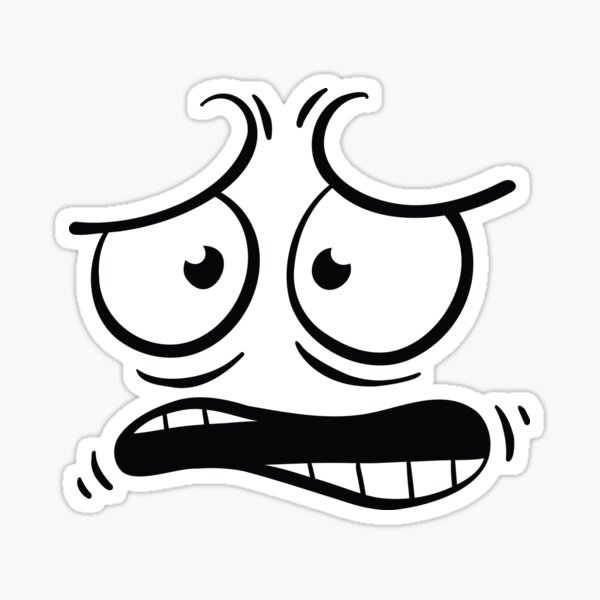 Distressed cartoon face Sticker for Sale by feras hassan