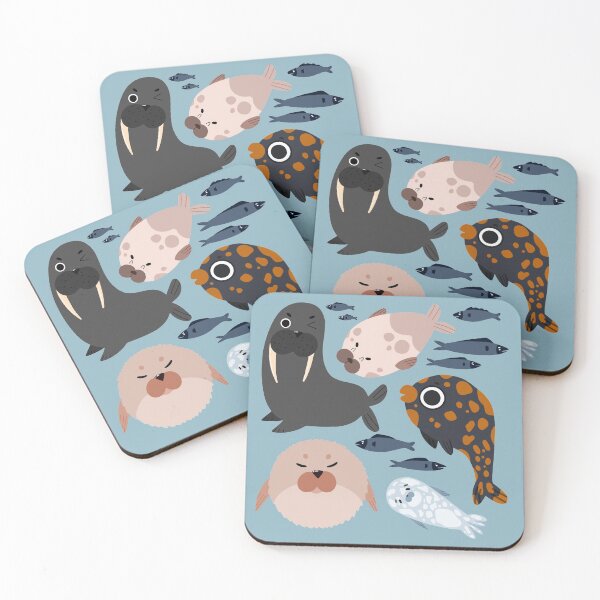 Item preview, Cute Cartoon Walrus, Seals, and Fish designed and sold by TheRainbowRoom.