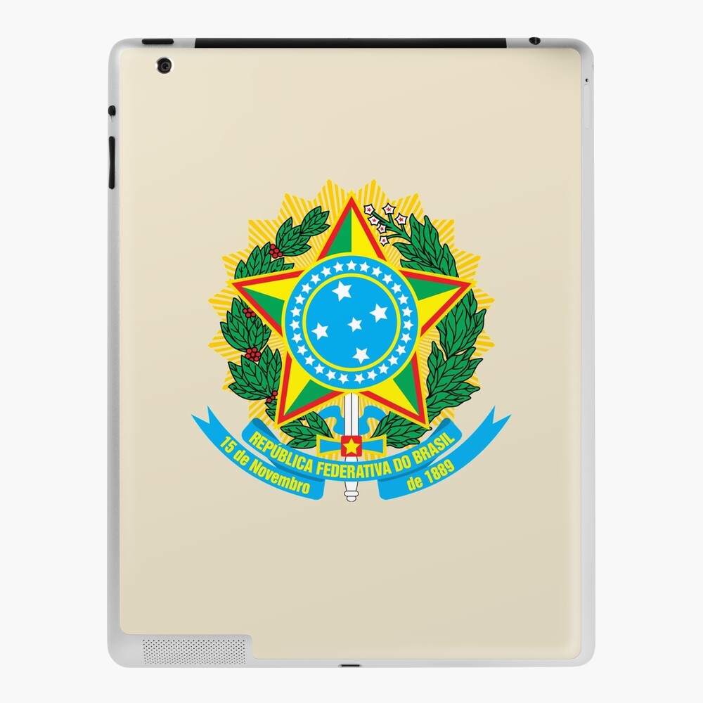 Brazil Coat of Arms Shaped Sticker (Brasil braziian Crest Seal  Logo Vinyl Decal for car or Laptop (3 inch)