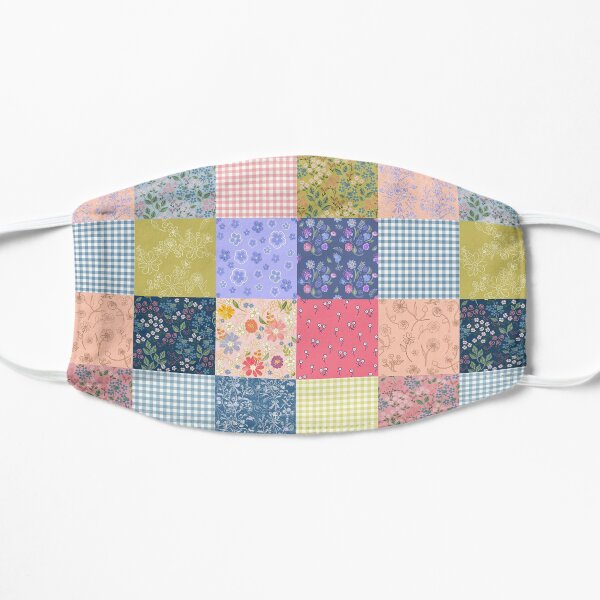 Bohemian patchwork quilt Flat Mask