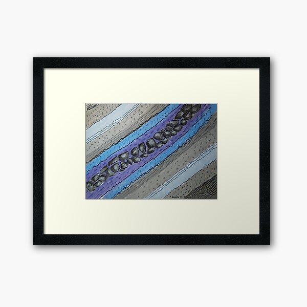 Stratigraphy IV - Blue and grey Framed Art Print