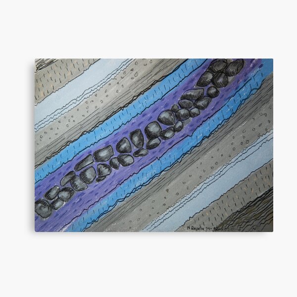 Stratigraphy IV - Blue and grey Canvas Print