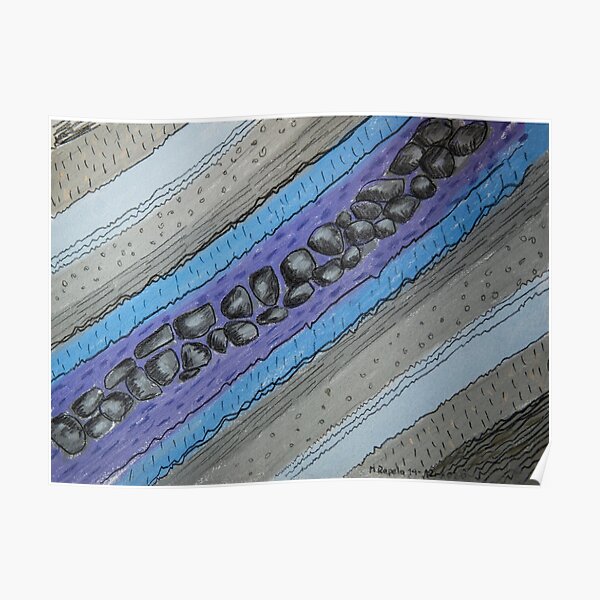 Stratigraphy IV - Blue and grey Poster