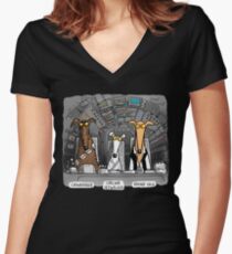 Jagdhund-Solo-T-Shirt Shirt mit V-Ausschnitt