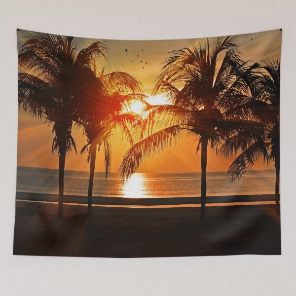 Item preview, Sunset on Beach Rays of Sunlight filtered through Palm Trees designed and sold by KC-Clothing-Co.