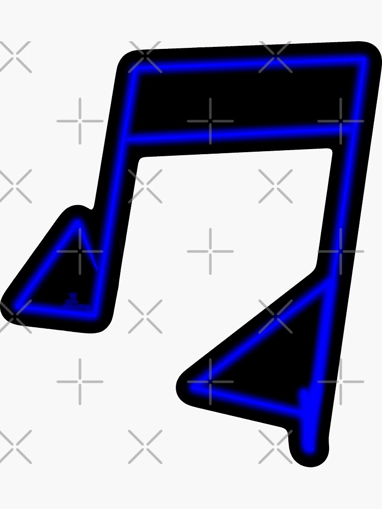 Blue Neon Music Note Abstract by that5280lady