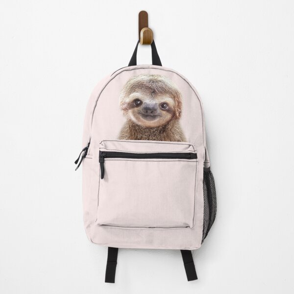 Item preview, Baby Sloth With Pink Background, Baby Animals Art Print by Synplus designed and sold by synplus.