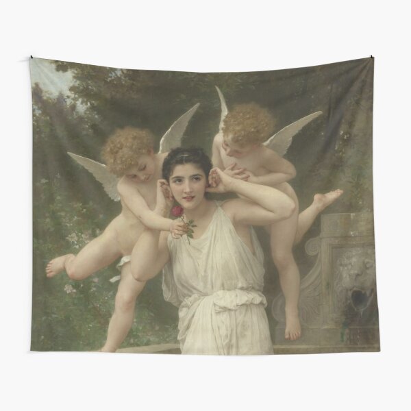 Realism Renaissance Famous Paintings: Youth, 1893, William-Adolphe Bouguereau Tapestry