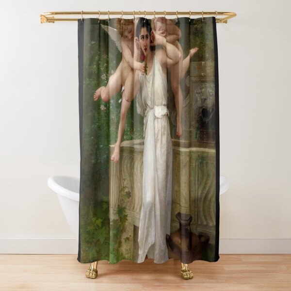 Realism Renaissance Famous Paintings: Youth, 1893, William-Adolphe Bouguereau Shower Curtain
