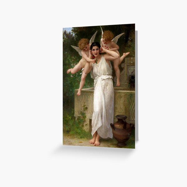 Realism Renaissance Famous Paintings: Youth, 1893, William-Adolphe Bouguereau Greeting Card