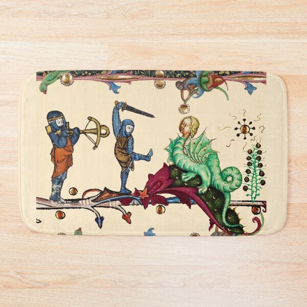 Item preview, WEIRD MEDIEVAL BESTIARY  WAR, KNIGHTS COMBATTING AGAINST HYBRID DRAGON designed and sold by BulganLumini.