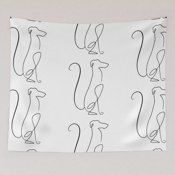 Item preview, Minimal Black Line Art of Dog sitting designed and sold by Minima-L-Arts.