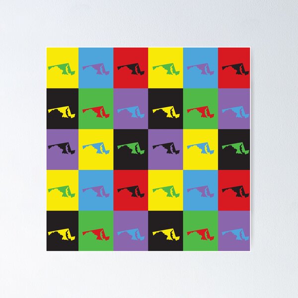 Item preview, Maryland Retro Pop Art Pattern designed and sold by ValeriesGallery.