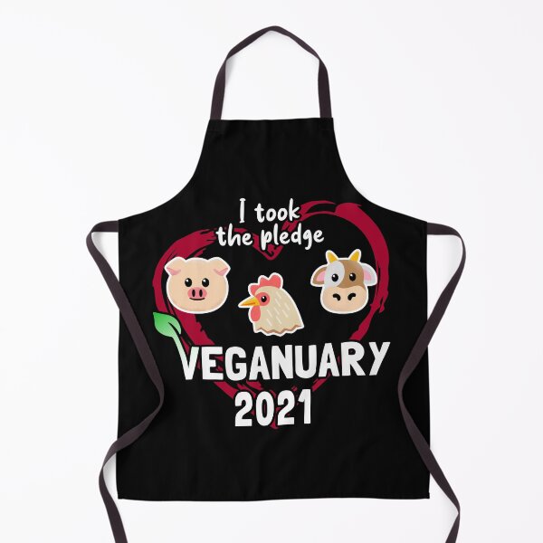 Item preview, I took the 2021 veganuary pledge!  designed and sold by Happy Puppy Print On Demand.